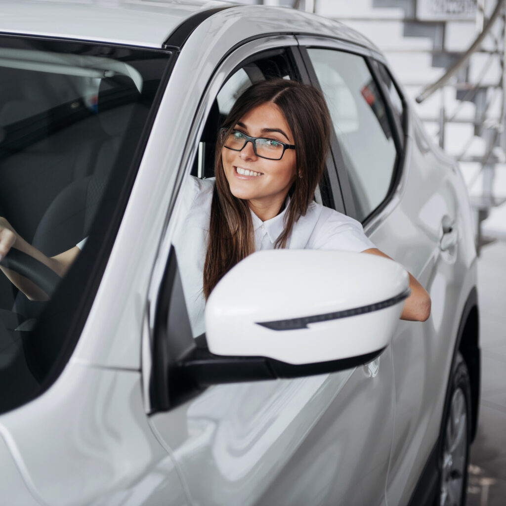 Woman in car