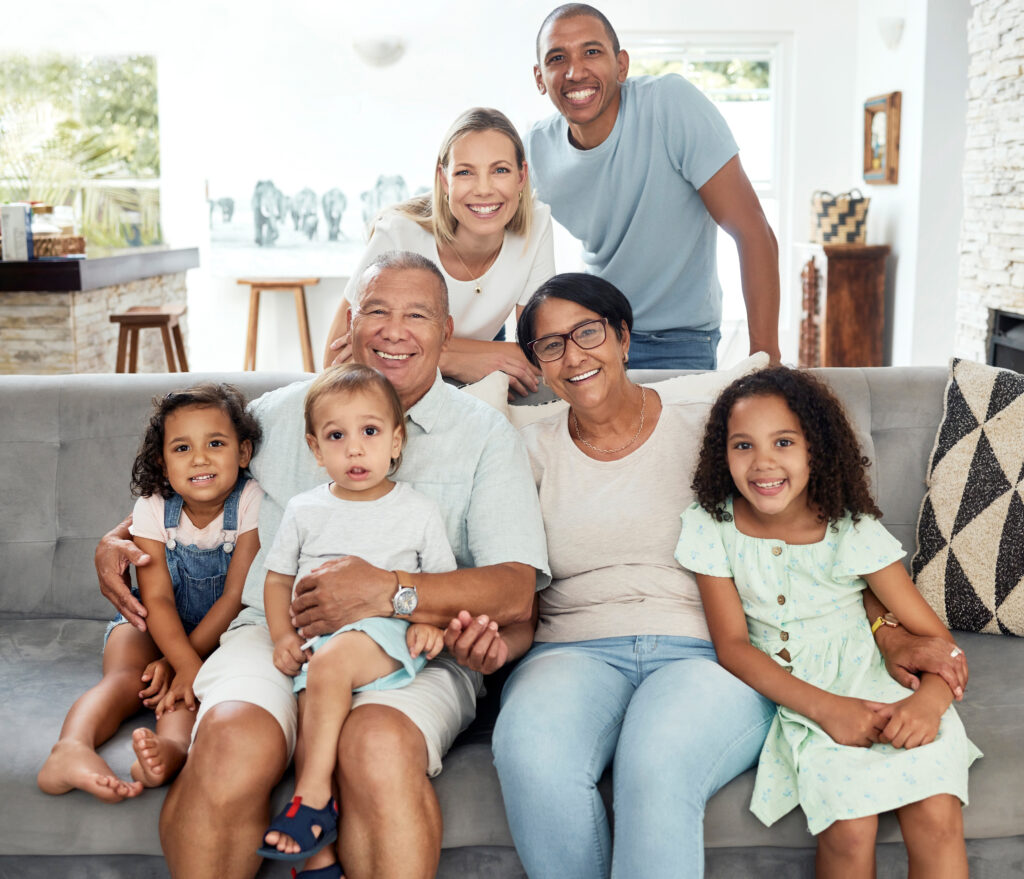 Multi-generational, Interracial family portrait